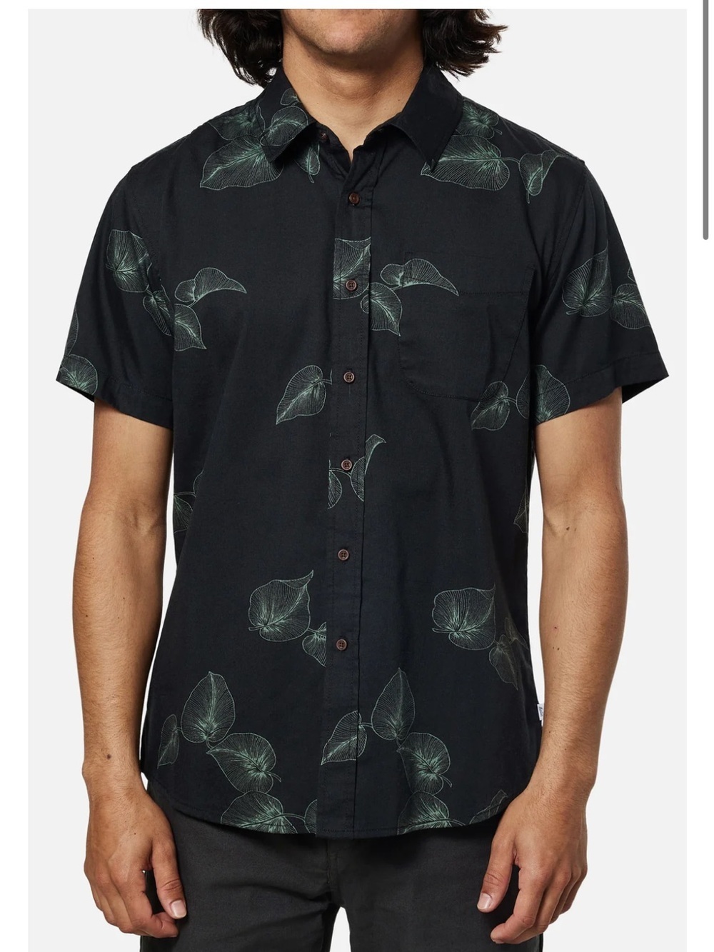 Katin Gust Shirt Men’s Size Medium Short Sleeve Button Down Black New Tropical